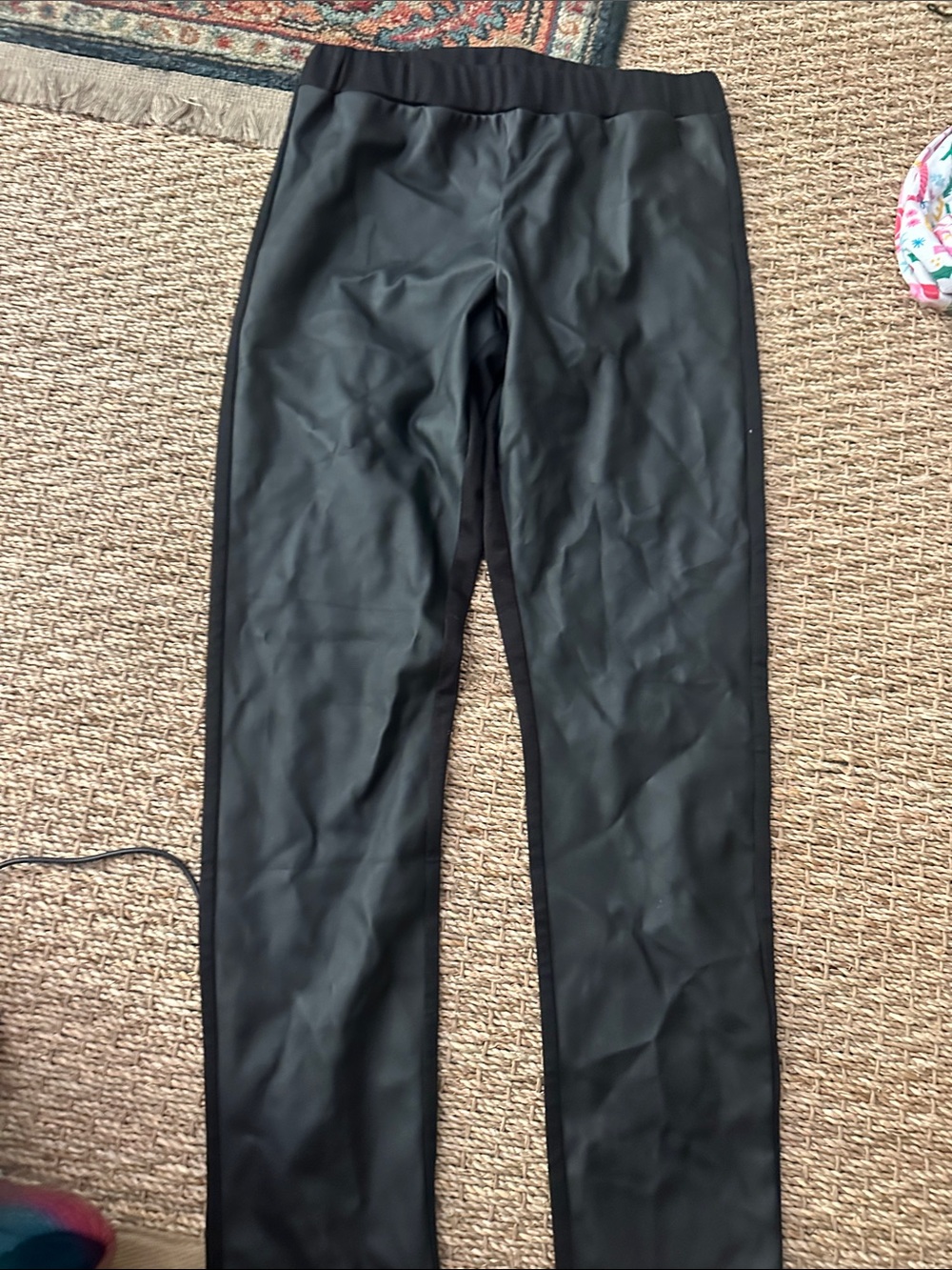 Kids Black Faux Leather Leggings